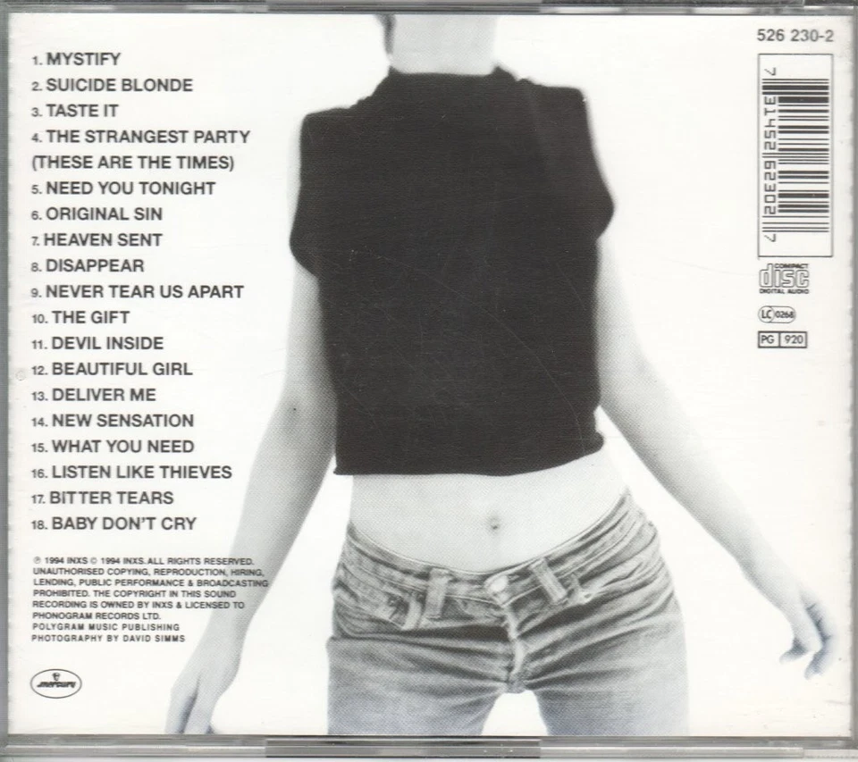 Inxs Greatest Hits CD Europe Mercury 1994 with info sticker to front 5262302 - Image 2 of 2