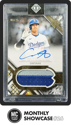 SHOHEI OHTANI 2025 TOPPS TRANSCENDENT COLL GAME-USED PATCH AUTO 8/25 DODGERS