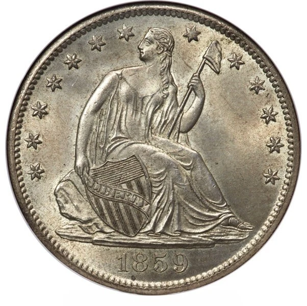 1859-S 50C Liberty Seated Half Dollar PCGS MS65 (CAC)