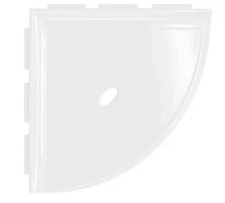 Questech 8 Inch Corner Shower Shelf, Bright White Polish - NEW w/o box