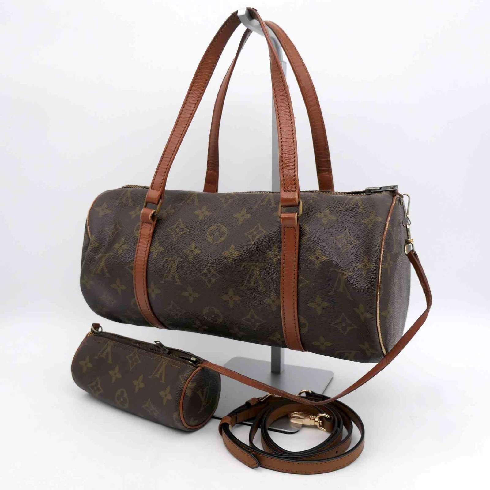 LOUIS VUITTON Papillon 30 M51385 Monogram 2Way Shoulder Hand Bag w/Pouch 698
