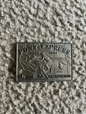 Vintage Pony Express 1860 - 1861 St Joe to Sacramento Belt Buckle 22817