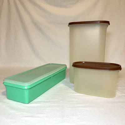 Vintage Tupperware Container Lot Of 3 W/ Lids 892-2, 1615-1 & 1612-15 Used