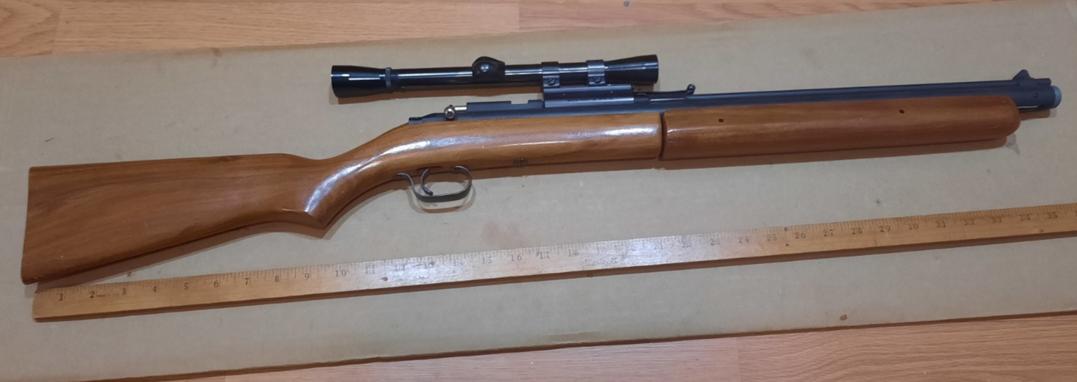 Sheridan C Series  5MM Pellet Gun Wood Stock W/ Scope
