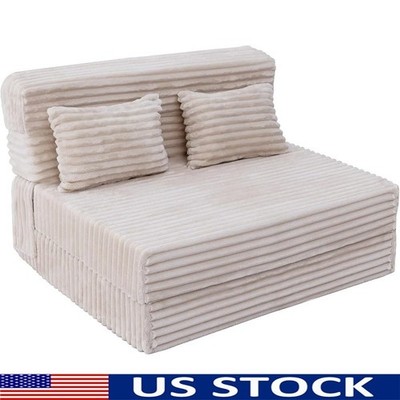 Convertible Folding Sofa Bed Chair W/ Ergonomic Foam Support Compact Storage New
