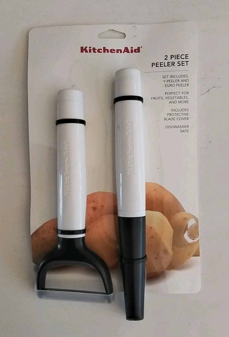 KitchenAid 2 Piece Peeler Set (Y & Euro Peeler) White KQ355OHWHA (NEW)