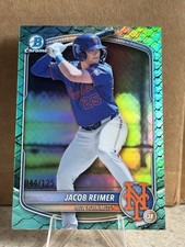 2025 Bowman Draft Jacob Reimer Chrome Prospect Aqua Reptilian Refractor #/125