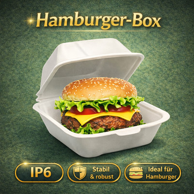 Hamburger-Box IP6 Menübox Burgerbox Take Away - Imbiss, Boxen - Box - Weiß
