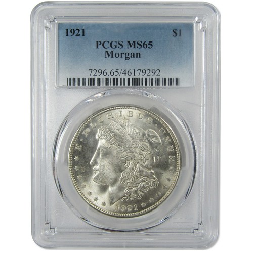 1921 Morgan Silver Dollar MS 65 PCGS Uncirculated $1 Coin Collectible