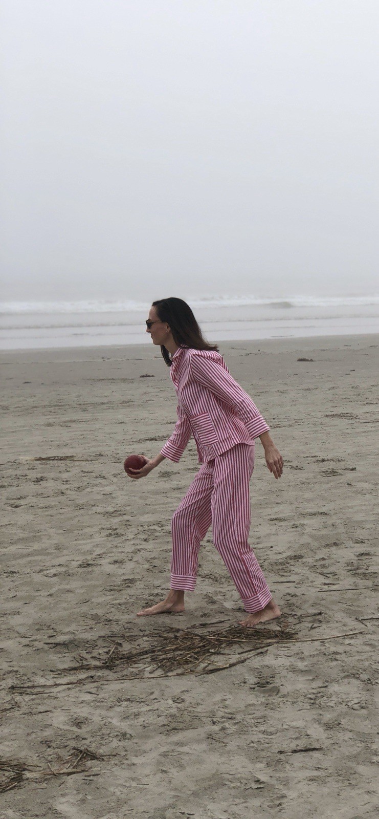 Lake Pajamas Women’s XS Set Pants & Button Down Top Red & White