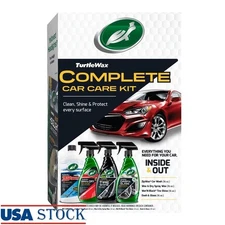 Complete Car Care Kit 4 Piece Clean Shine Protect Wash Wax Tire Shine Detailer