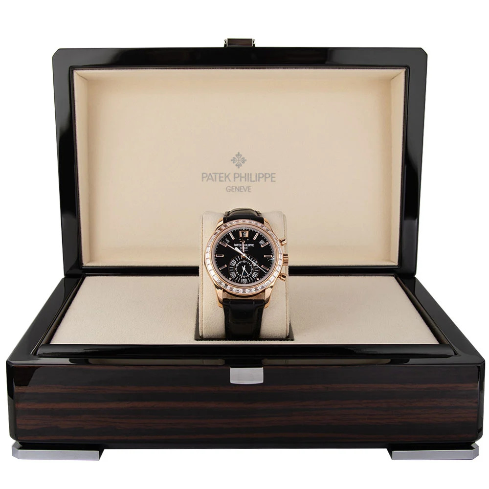 Patek Philippe Complications Watch 40MM Black Diamond Index Markers Dial Rose... image 9
