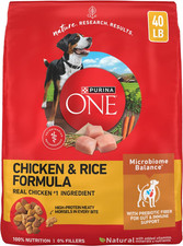 Comida seca para perros Purina ONE fórmula de pollo y arroz - 40 lb. Bolso