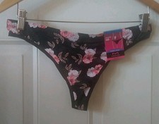 MAIDENFORM WOMEN'S INVISIBLE LOOK FLORAL THONG PANTY, SIZE XL/8