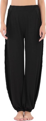 ASKSA Pantaloni Harem A Vita Alta Con Spacchi Laterali, Da Yoga E Tempo Libero, Donna, In Misto Cotone, Vari Colori