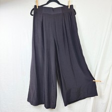 Vintage 90s Ultra Wide Leg Pull On Pants Sz Medium High Waist Slinky Gaucho