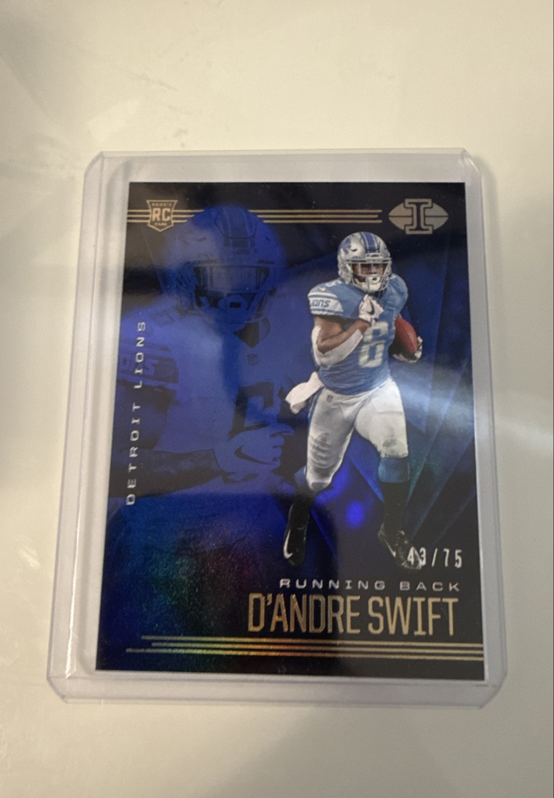2020 Panini Illusions - D'Andre Swift #12 Trophy Collection Blue /75 (RC)