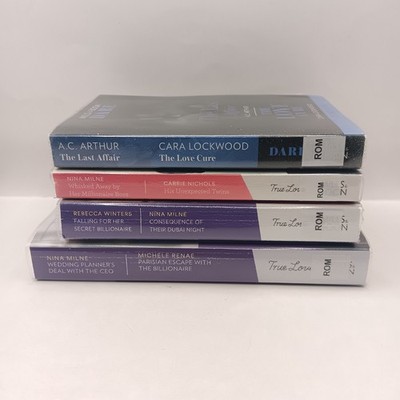 4x Mills & Boon True Love Dare 2-in-1 Romance Novels Book Bundle Ex-Library