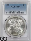 1888 Morgan Silver Dollar Coin PCGS MS 64 ** Lustrous Blazer!