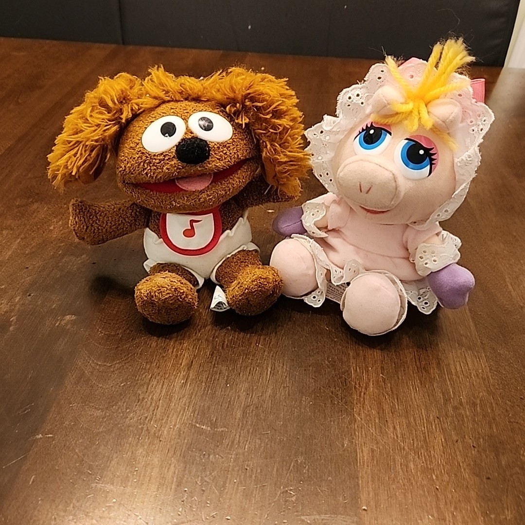 1985 Muppet Babies Baby Rowlf Miss Piggy Toy Play Plush Set Lot