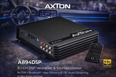 AXTON A894DSP 8.1-CH DSP Amplifier Sound Processor with 8x75 Watt Bluetooth
