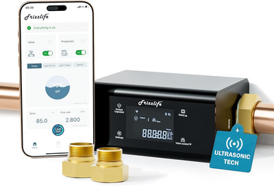 Frizzlife LP365 Smart Water Monitor and Automatic Shutoff - 0.01GPM Ultrasonic M