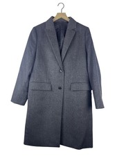Uniqlo Cashmere Wool Houndstooth Notch Lapel Single Breasted Overcoat Women's XL