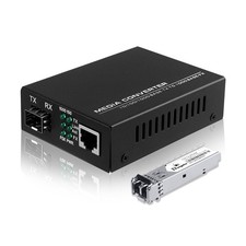 Fiber to Ethernet Media Converter with Gigabit Multi-Mode SFP LC Module
