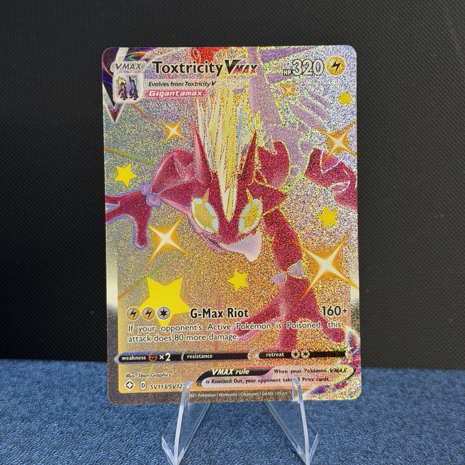 Toxtricity VMAX Shiny Rare Pokemon Shining Fates: Shiny Vault SV113/SV122 NM