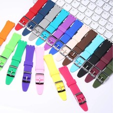 Silicone Watch Strap for Swatch 17mm 19mm Waterproof Rubber Bracelet with Tool