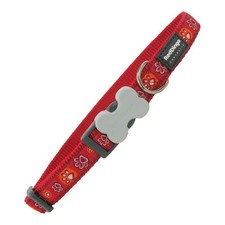 Dog Collar Red Dingo Animal Paw Print 24-37 Cm