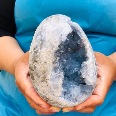 4.07LB Top natural blue crystal cave quartz crystal cave mineral specimen 4557