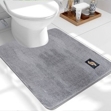 Non Slip Pedestal Bath Mat Bathroom Rug Water Absorbent Toilet Pedestal Mats