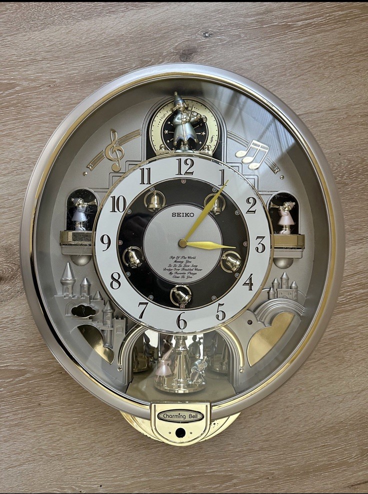 Seiko Melodies in Motion Charming Bell Wall Clock QXM109SRH 