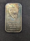 Be My Valentine February 14, 1973 .999 Fine Silver Art Bar 1 oz
