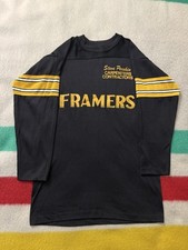 Vintage 60s 70s Framers Carpenter Contractors Durene Football Jersey Small S