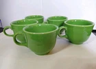 Set Of 5 Fiestaware Medium Shamrock Green Coffee Cups | Mugs | Teacups