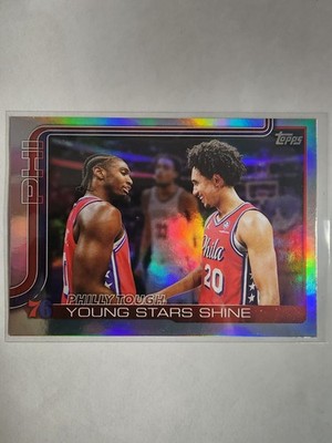 2025-26 Topps - Checklist Jared McCain Tyrese Maxey #275 Rainbow Foilboard