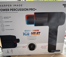 New Sharper Image Power Percussion Pro Hot/Cold Massage Gun 6 Speeds 4 Heads