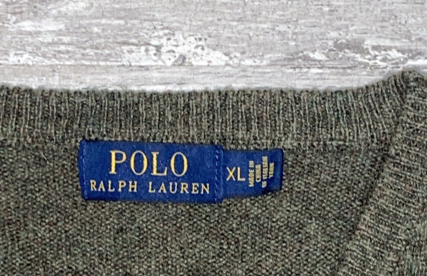PONY POLO RALPH LAUREN taglia XL maglione uomo 100% lana di agnello italiana scollo a V XL