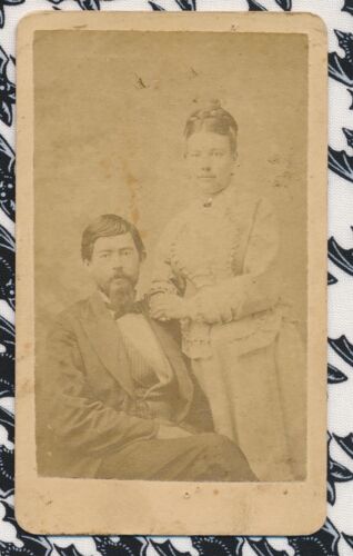 CDV Antique Photo ID'd Couple Man Woman Likens Townsend Brunswick MO Polley - Picture 3 of 5