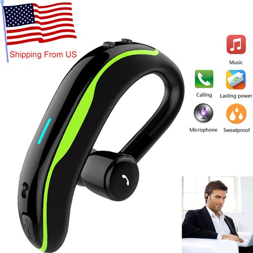 Bluetooth Headset Wireless Earphones Hands Free Noise Cancelling Earbud with Mic - Picture 1 of 12