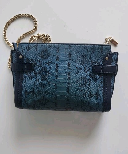Coach Small Swagger Pebble Leather Crossbody Wristlet Black And Blue Gold Strap - Picture 3 of 7