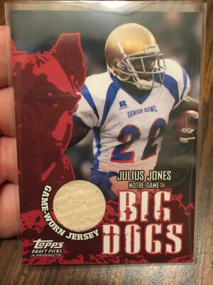 JULIUS JONES 2004 TOPPS DDP BIG DOGS ROOKIE NOTRE DAME SENIOR BOWL JERSEY PATCH!
