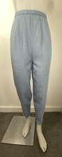 VTG Cigarette Pants Women  s SZ XS / S High Waist Blue Texture Back Metal ZIP