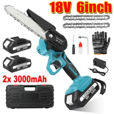 Electric Cordless Chain Saw Small Mini Handheld Chainsaw 2 3.0Ah Battery Powered