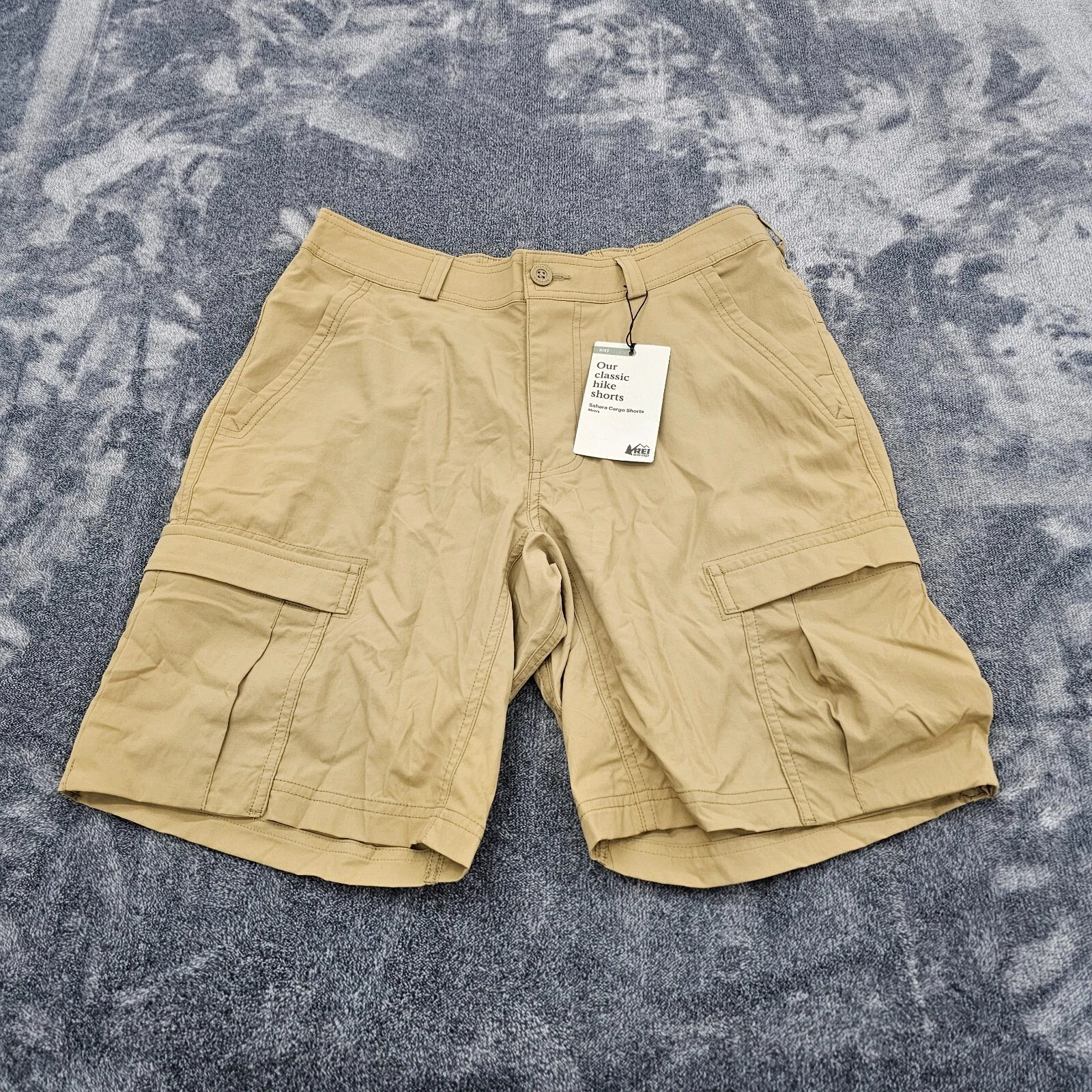 REI Sahara Cargo Shorts Mens 30 Tan Classic hiking outdoor Cargo lightweight NEW