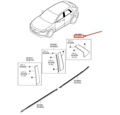 MAZDA CX-30 DM Rear Left Door Garnish DFR550M60 NEW GENUINE | eBay UK