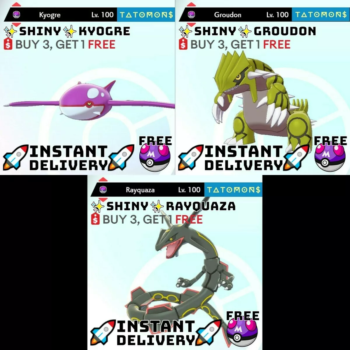 ✨ Shiny Rayquaza ✨ Pokemon Sword and Shield Perfect IV 🚀Fast