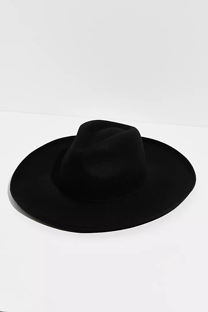 Free People X Lack of Color Melodic Felt Black Fedora Size S NWT FREE PEOPLE LACK OF COLOR MELODIC FEDORA HAT IN BLACK Sz  main image 4